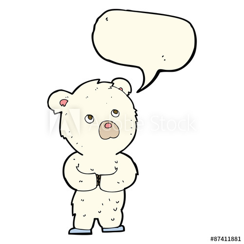 500x500 Cartoon Polar Bear Cub With Speech Bubble