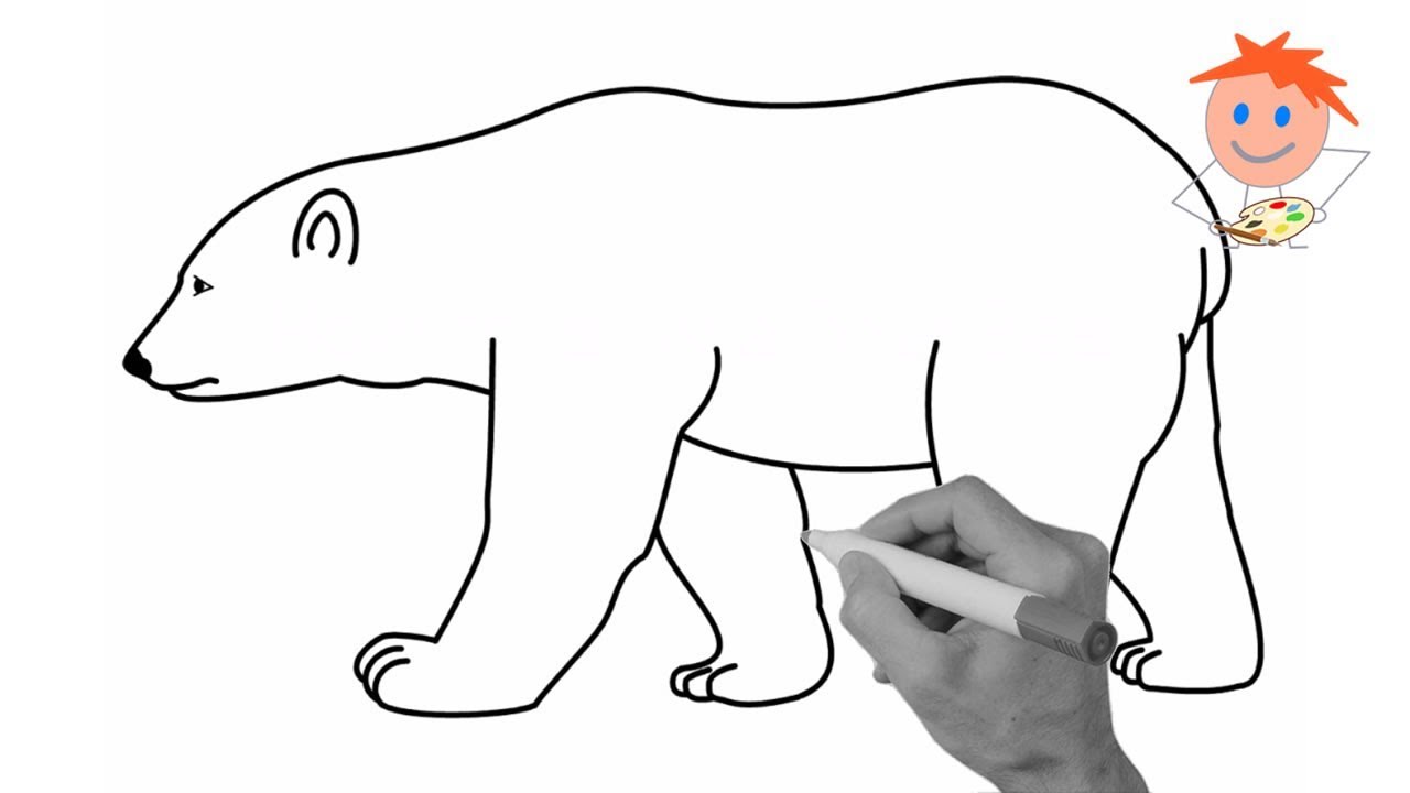 Easy Polar Bear Face Drawing