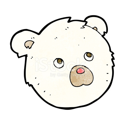 440x440 Cartoon Polar Bear Face Stock Vector