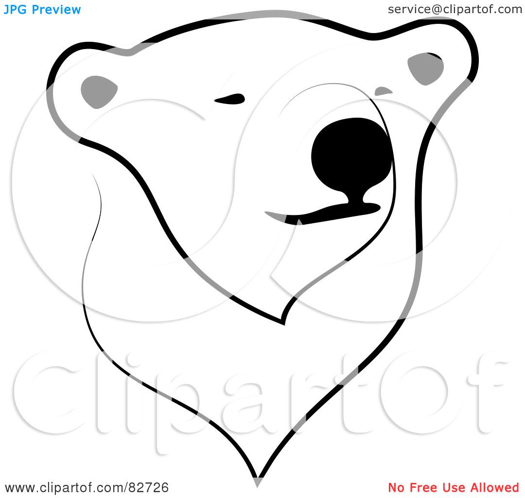 1080x1024 C And C Ideas Polar Bear Face, Black, White
