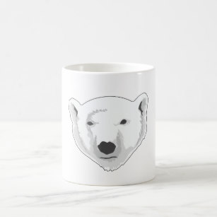 307x307 Polar Bear Head Coffee Travel Mugs Zazzle