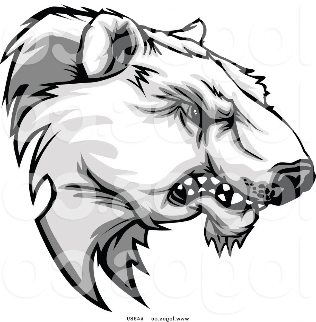 1228x1252 Royalty Free Clip Art Vector Logo Of A Growling Polar Bear