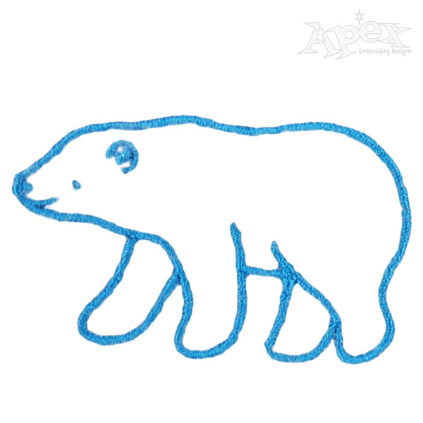 600x600 Polar Bear Outline Embroidery Designs