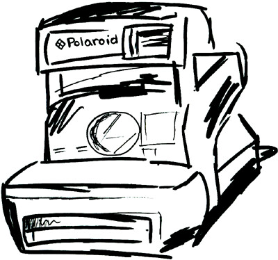 400x374 Polaroid Camera Just A Sketch Raynebow Blondie