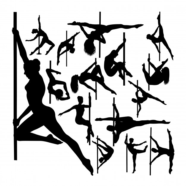 626x626 Pole Dancer Gesture Silhouettes Vector Premium Download