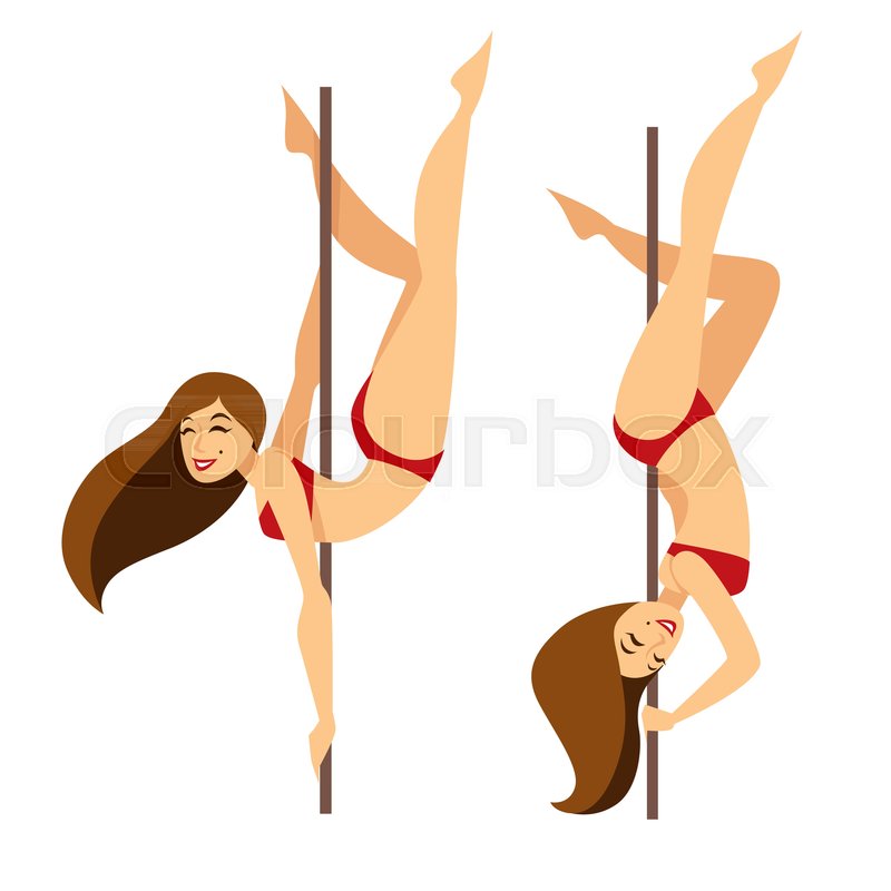 800x800 woman pole dancer dancing on pole stock vector colourbox