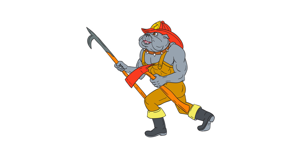 1200x630 Bulldog Firefighter Pike Pole Fire Axe Drawing