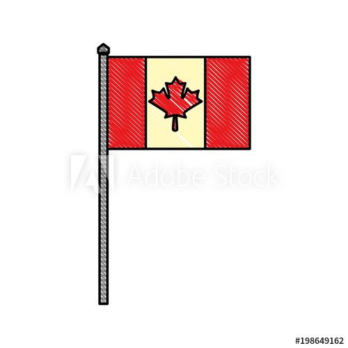 500x500 Canadian Symbol National Flag With Maple Leaf In The Pole Vector