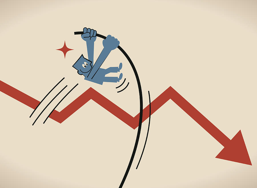 900x660 Businessman Crossing Downfall Arrow With The Pole Vault