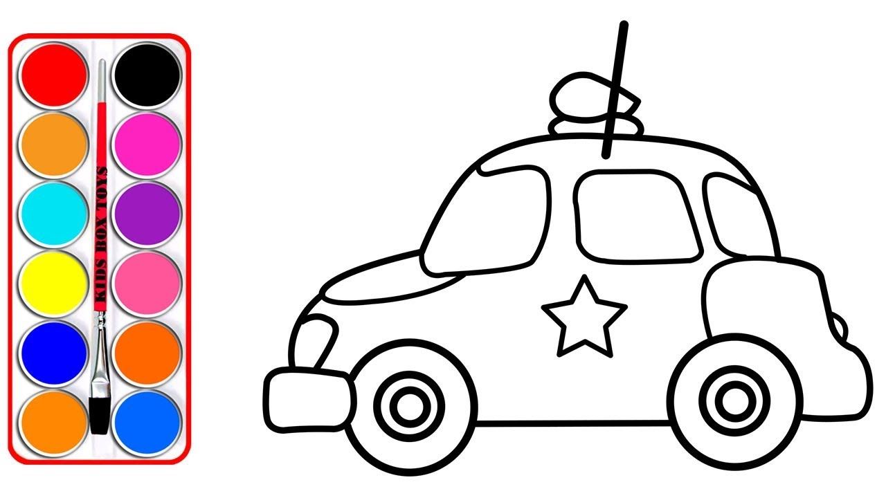 1280x720 how to draw toy police car for kids police car coloring book