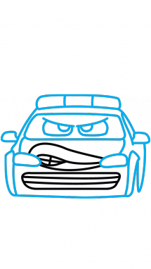 215x382 How To Draw A Police Car, For Kids, Easy Step