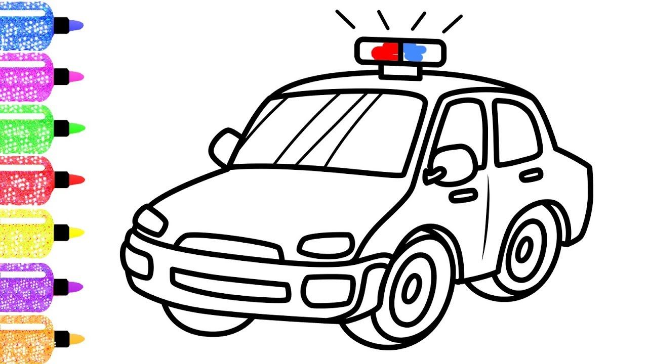 1280x720 How To Draw A Police Car For Kids Learn Colors