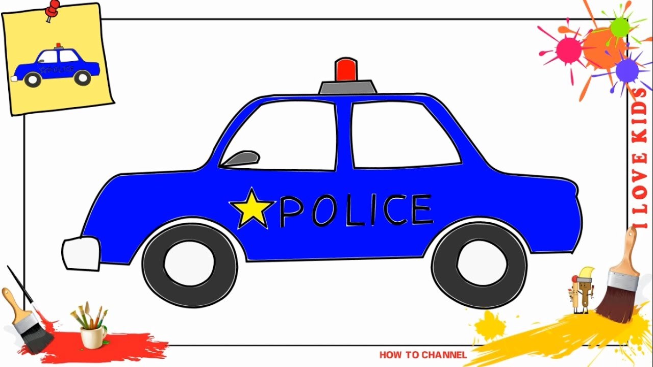 1280x720 Romantic Police Car Drawing For Kids Collection