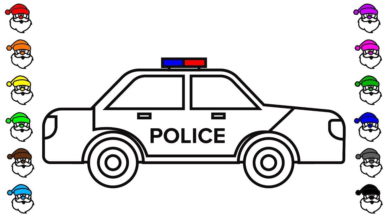1280x720 How To Draw Police Car Coloring Pages, Truck Coloring Video