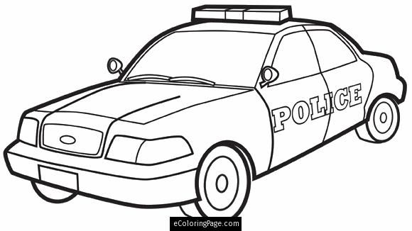 580x326 City Police Car Printable Coloring