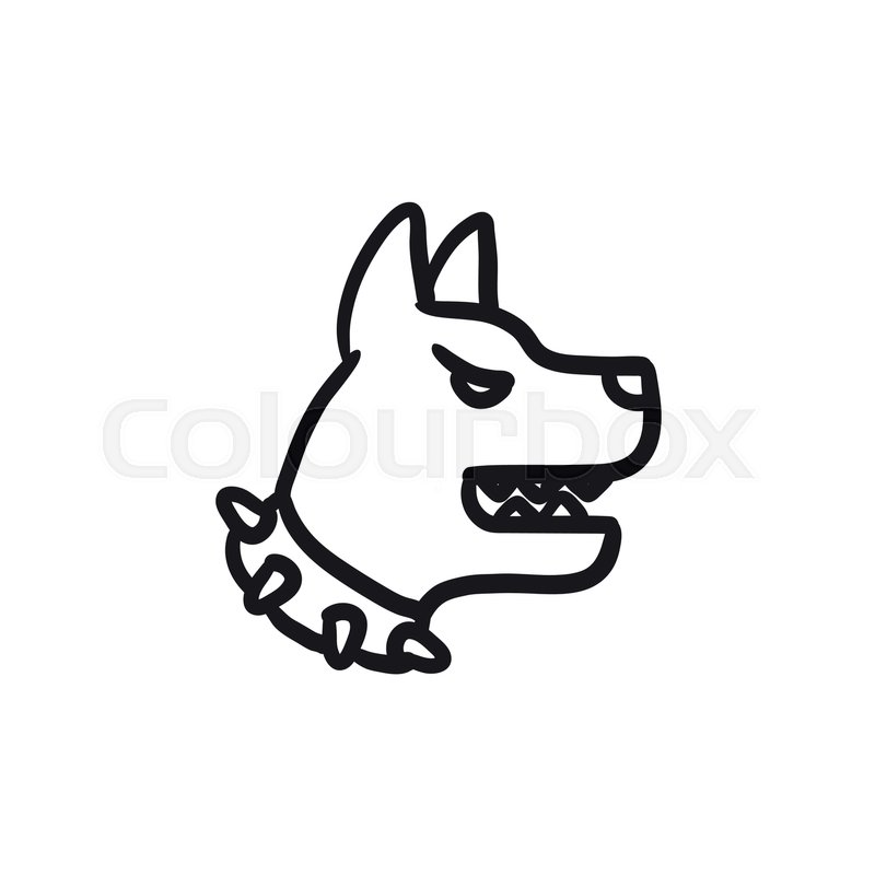 800x800 Aggressive Police Dog Vector Sketch Stock Vector Colourbox