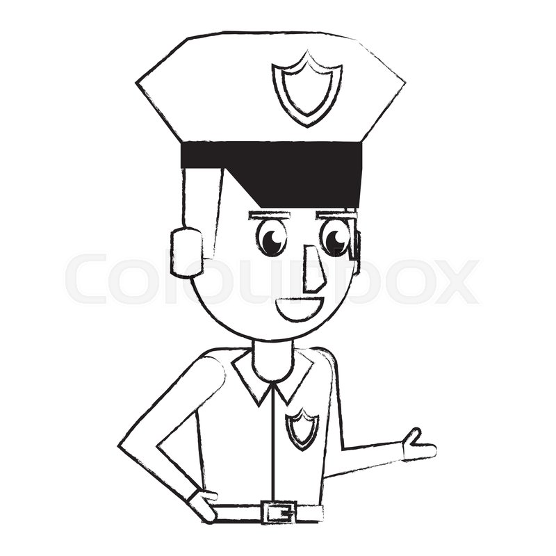 800x800 Police Profile Cartoon Isolated Vector Stock Vector Colourbox
