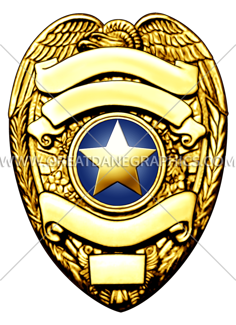 825x1135 Gold Police Badge Production Ready Artwork For T Shirt Printing