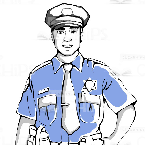600x600 Hand Drawn Police Officer Vector Character
