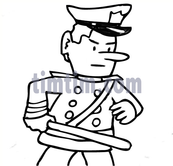 568x545 Free Drawing Of A Police Officer Bw From The Category Occupations