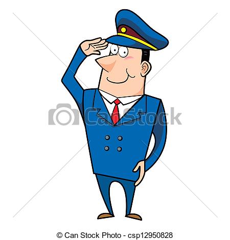 450x470 Male Cartoon Police Officer Greeting Vector Illustration