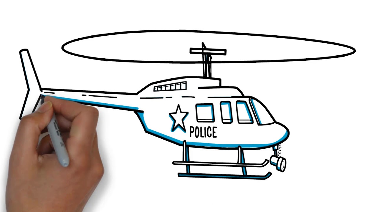1280x720 how to draw police helicopters ! drawing for kids ! youtube videos