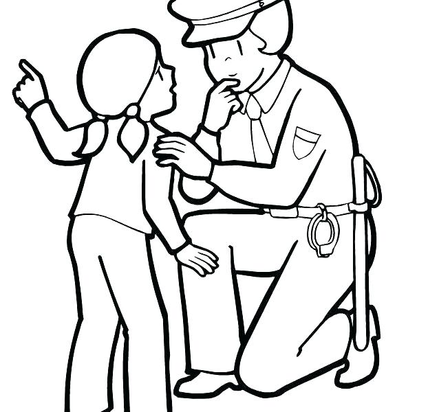 622x600 Cartoon Pictures Of Police Officer Coloring