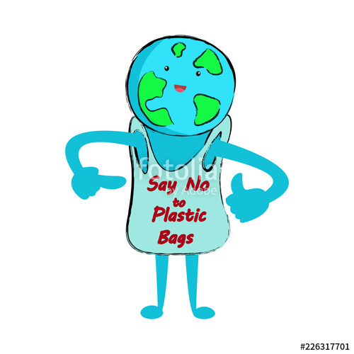 500x500 say no to plastic bags stop plastic pollution concept vector