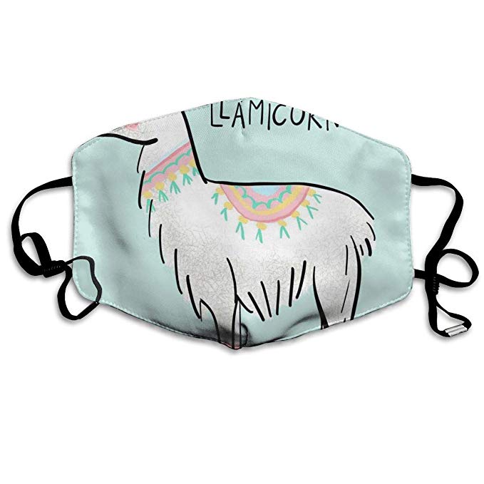 679x679 Outdoor Mouth Face Mask With Design, Drawing Alpaca