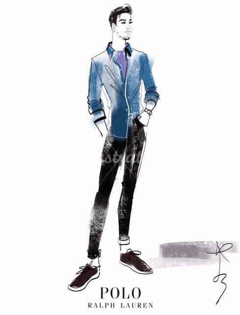 488x640 illustration for polo ralph lauren model jacqueline bissett