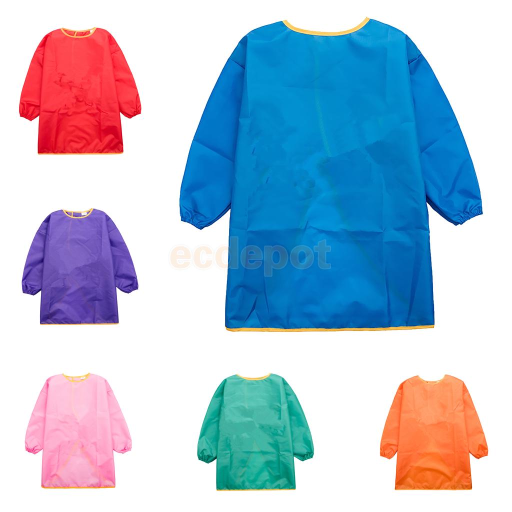 1024x1024 magideal children kids long sleeve apron polyester fiber