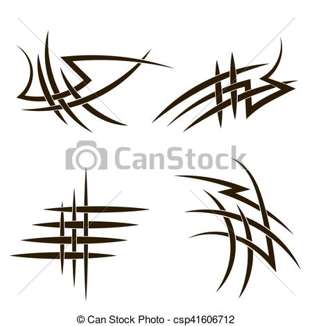 450x470 Set Of Different Tribal Tattoo Design Isolated On White Background