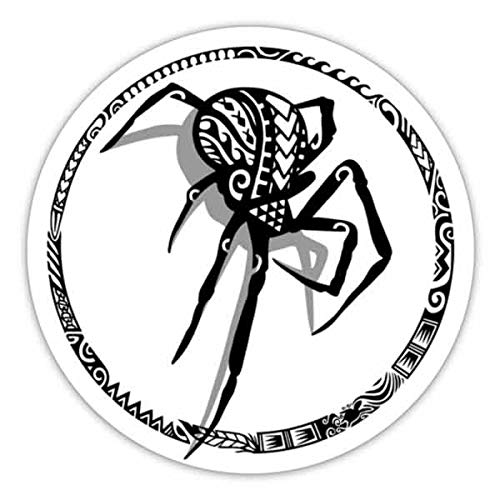 500x500 Hawaiian Spider Vinyl Sticker Polynesian Tattoo Style