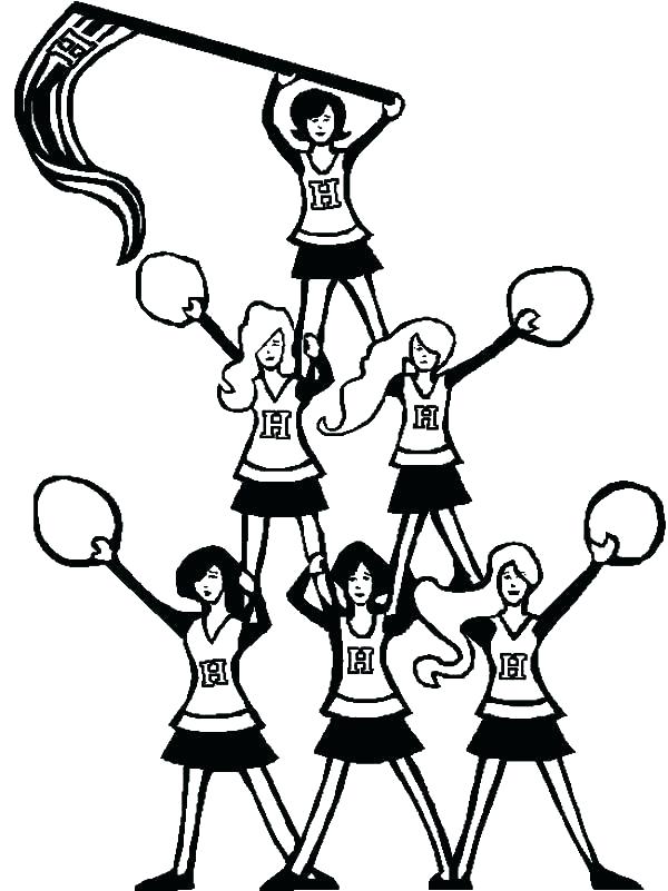 600x801 Megaphone And Pom Pom Coloring Pages