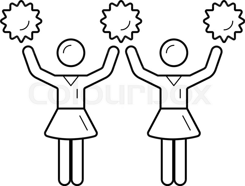 800x608 Cheerleader Women With Pom Pom Vector Stock Vector Colourbox