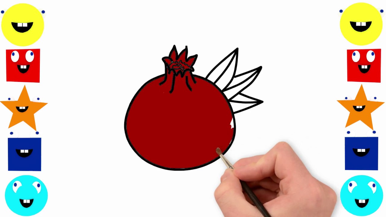 1280x720 Fun And Easy Things To Draw For Kids How To Draw Pomegranate