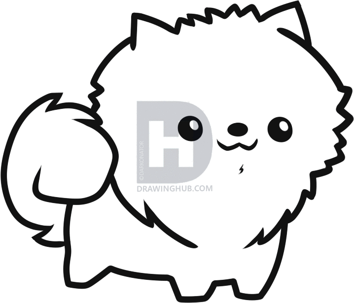 718x615 Pomeranian Drawing Simple For Free Download