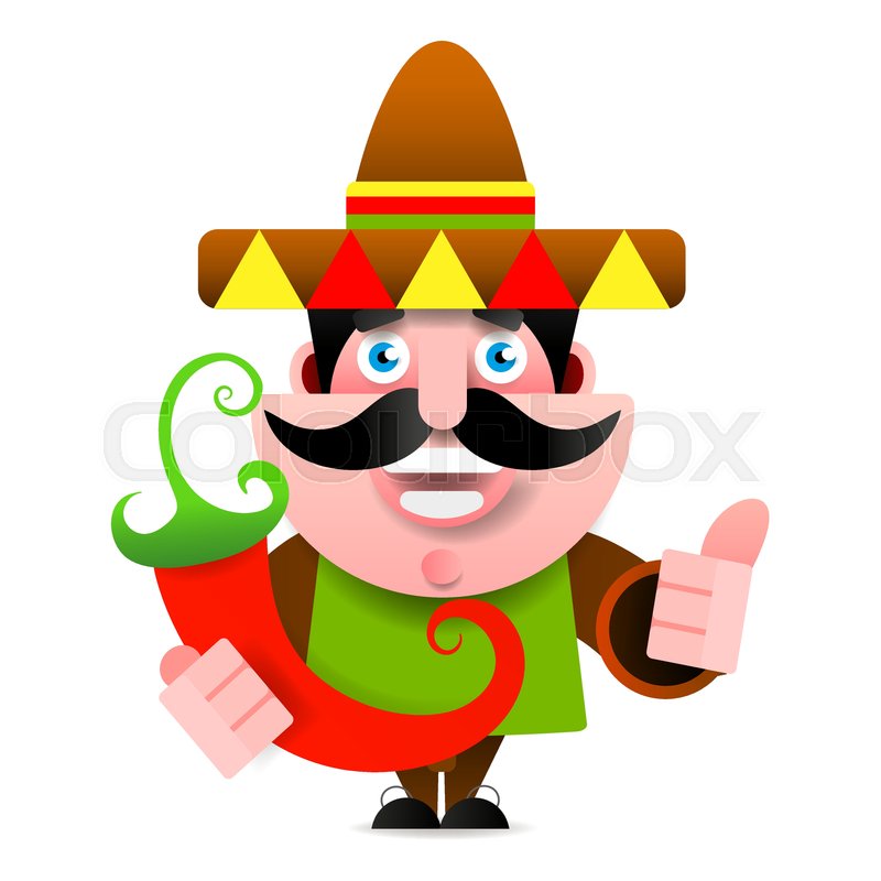 800x800 mexican man in sombrero and poncho stock vector colourbox