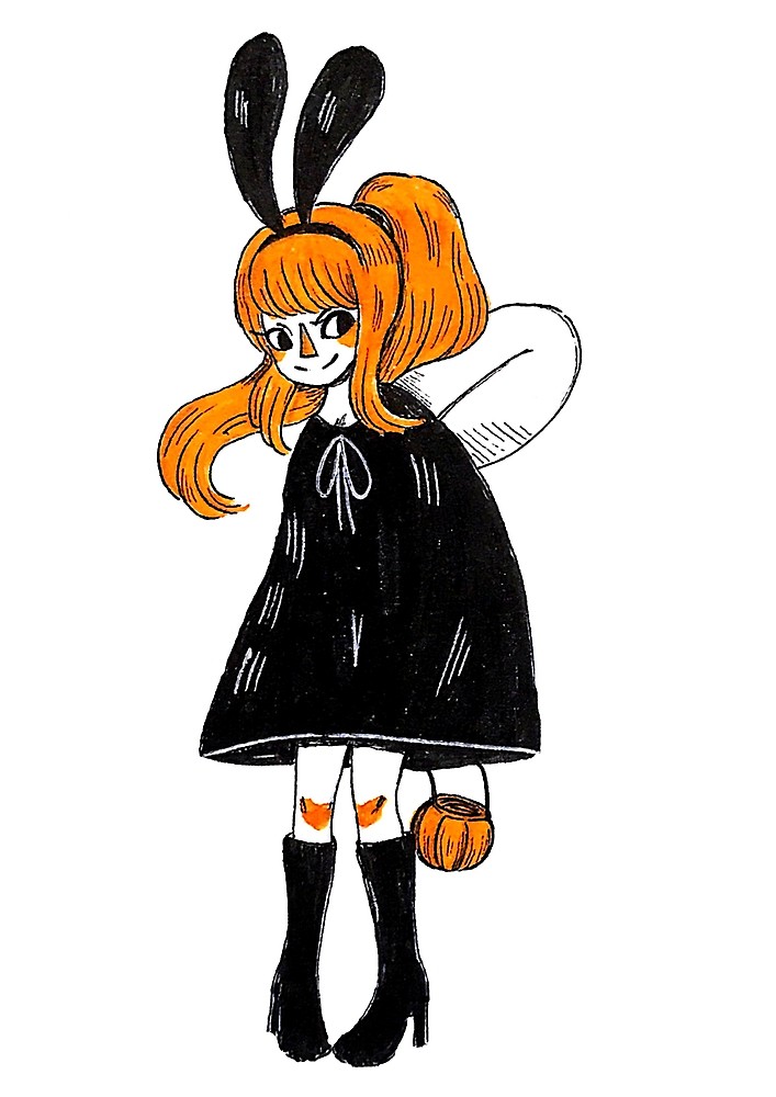 707x1000 handsome kneed poncho wearing moth bunny witch girl