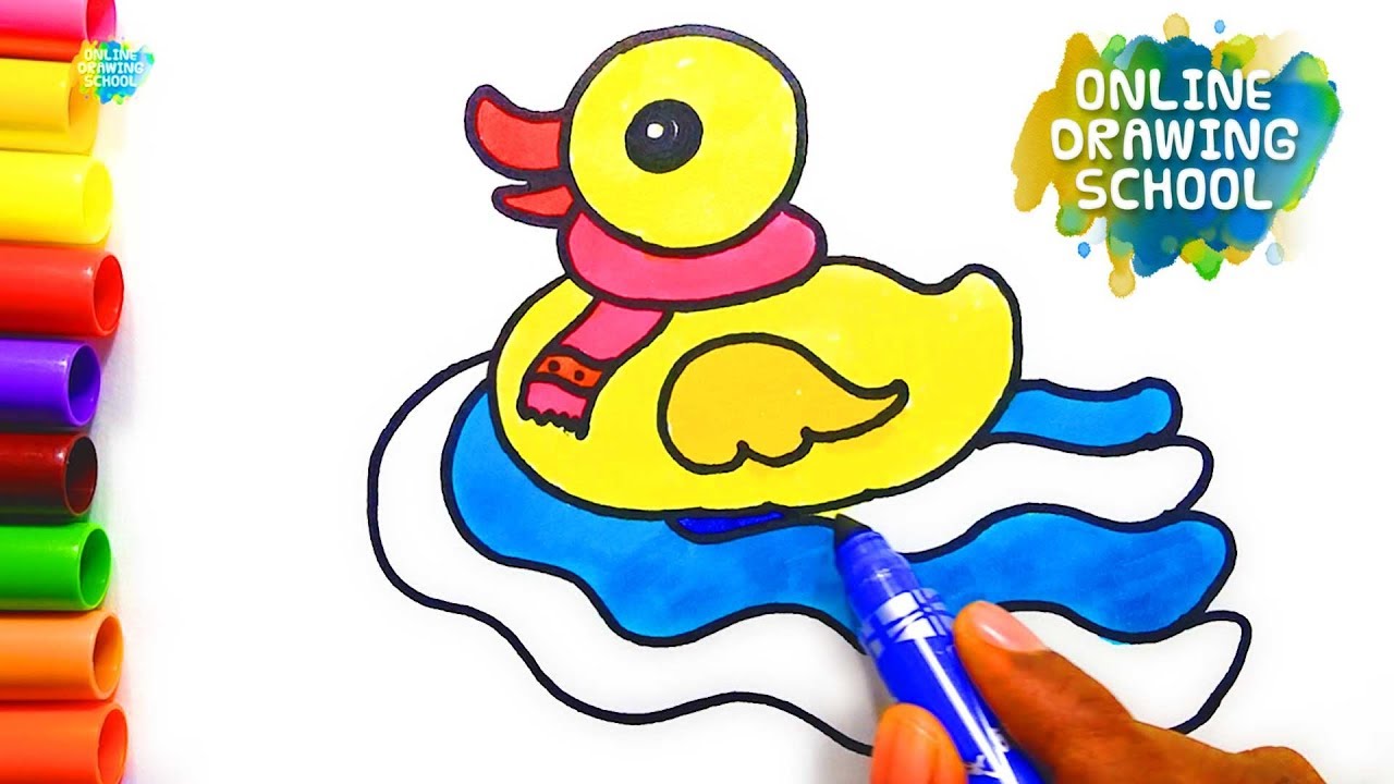 1280x720 How To Draw Baby Duck Coloring For Kids Cute Baby Duck