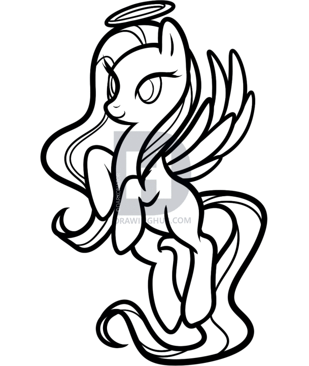 609x720 How To Draw An Angel Pony, My Little Pony, Step