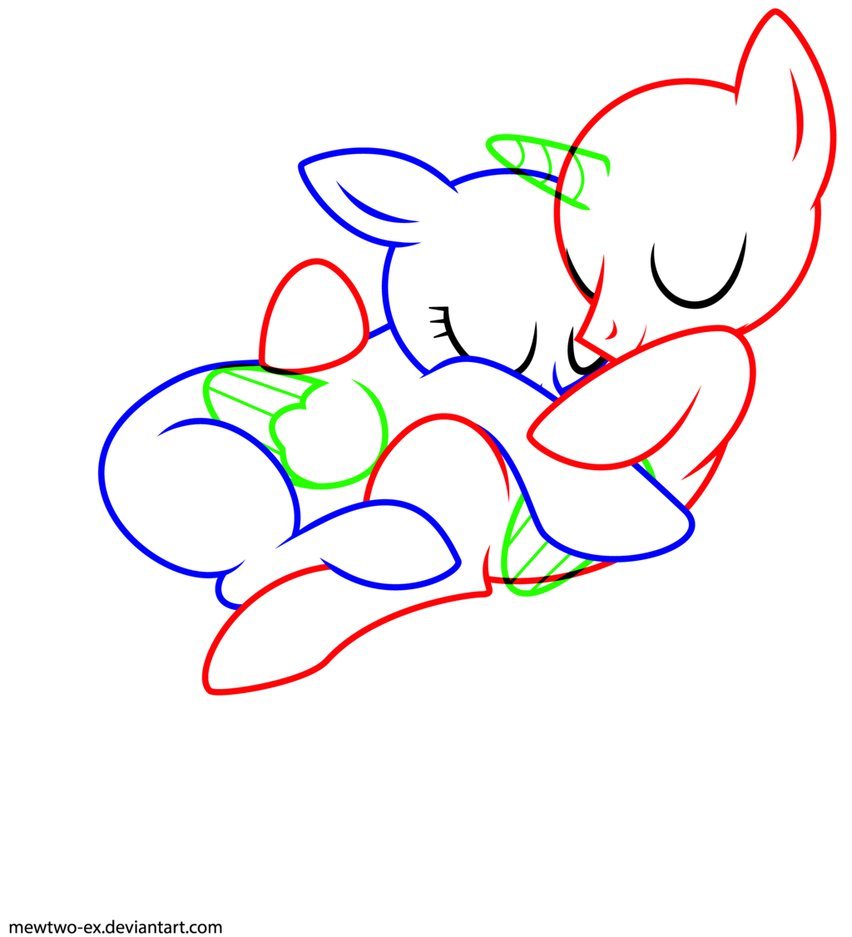 852x937 Pony Couple Base Drawing