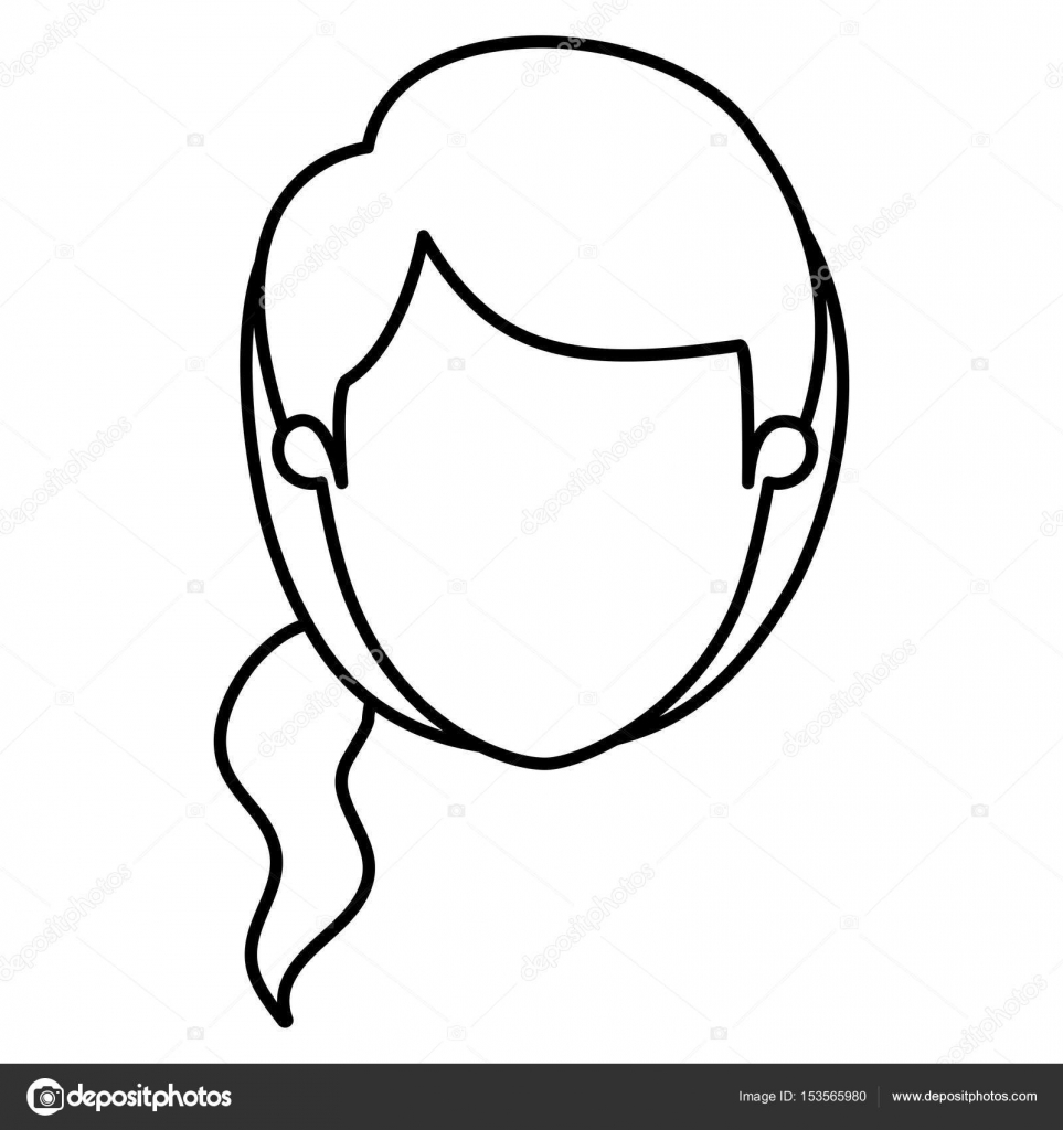 963x1024 Ponytail Drawing Front For Free Download