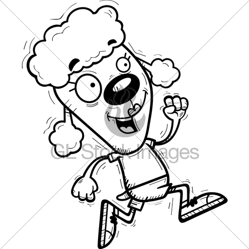 500x500 Cartoon Poodle Running Gl Stock Images