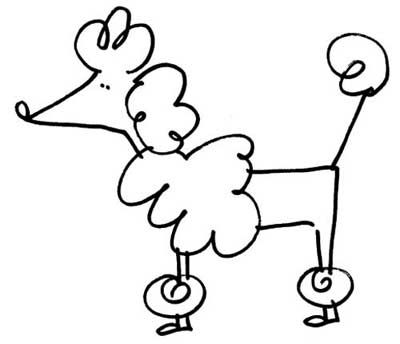 400x344 Line Drawing Poodles Poodle Drawing, Dog Line Drawing