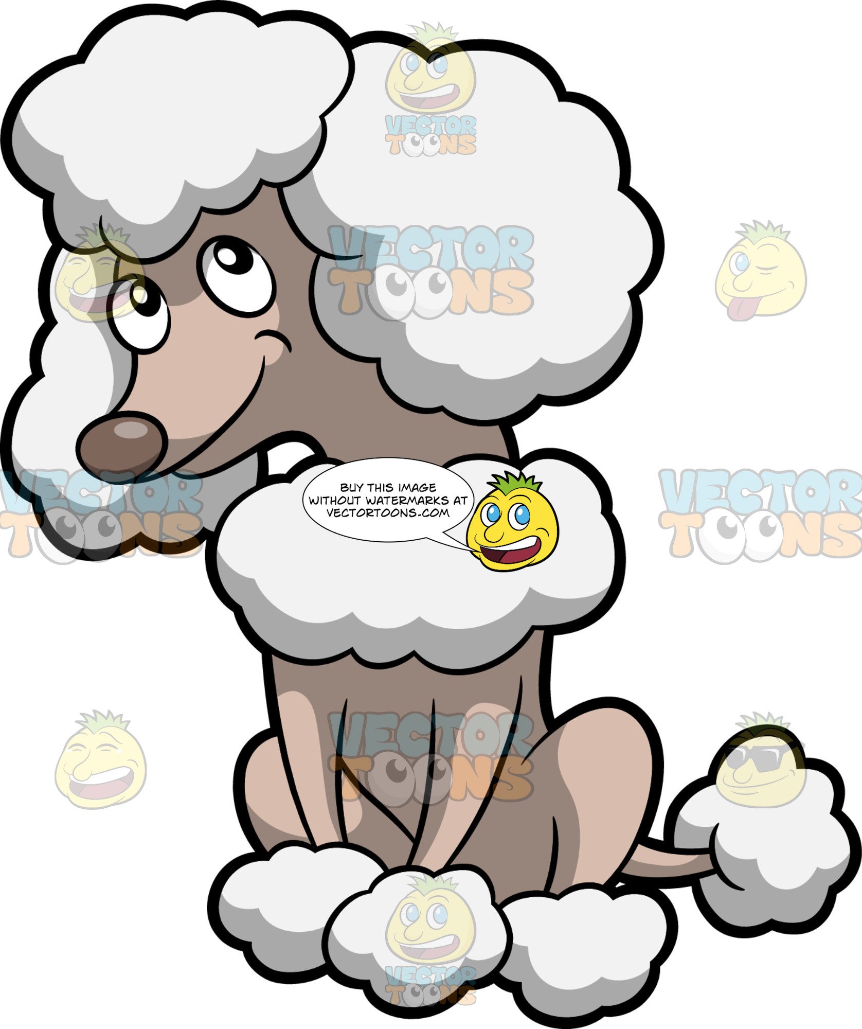 1676x2000 A Happy Poodle Sitting Down Clipart Cartoons