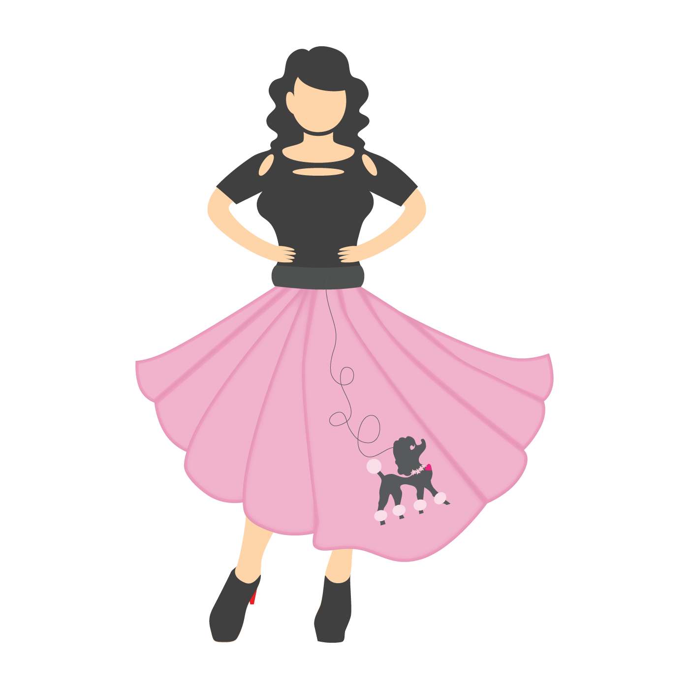 1400x1400 Poodle Skirt