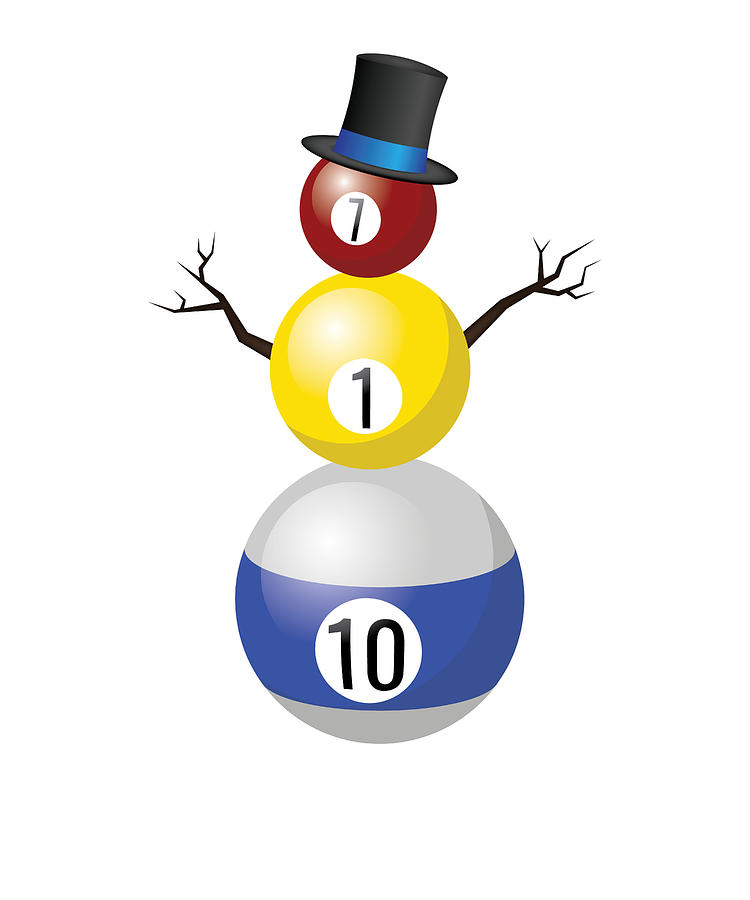 750x900 Fun Pool Ball Snowman Billiards Pool Player Drawing
