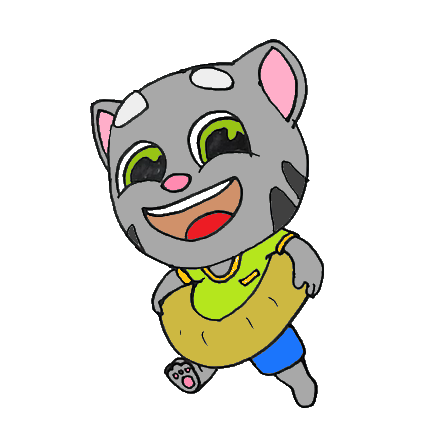 436x447 Talking Tom Pool Run Drawing Easy For Kids