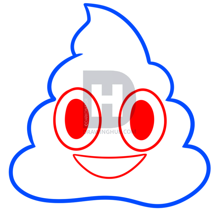 755x720 How To Draw The Poop Emoji, Step